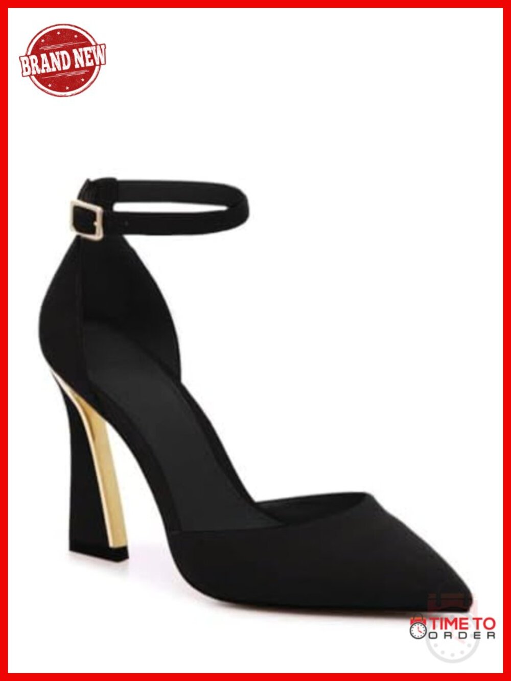 Women's Pointed Toe High Heel Ankle Strap Pumps - Comfortable Wedding Heels